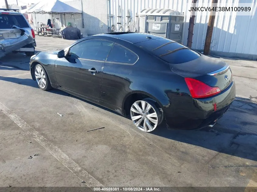 2008 Infiniti G37 Journey VIN: JNKCV64E38M100989 Lot: 40559381