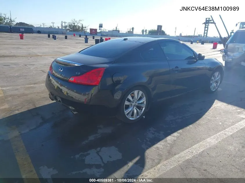 2008 Infiniti G37 Journey VIN: JNKCV64E38M100989 Lot: 40559381