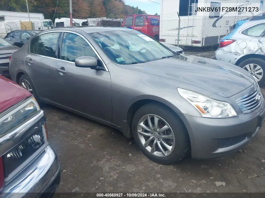 2008 Infiniti G35X VIN: JNKBV61F28M271273 Lot: 40560927