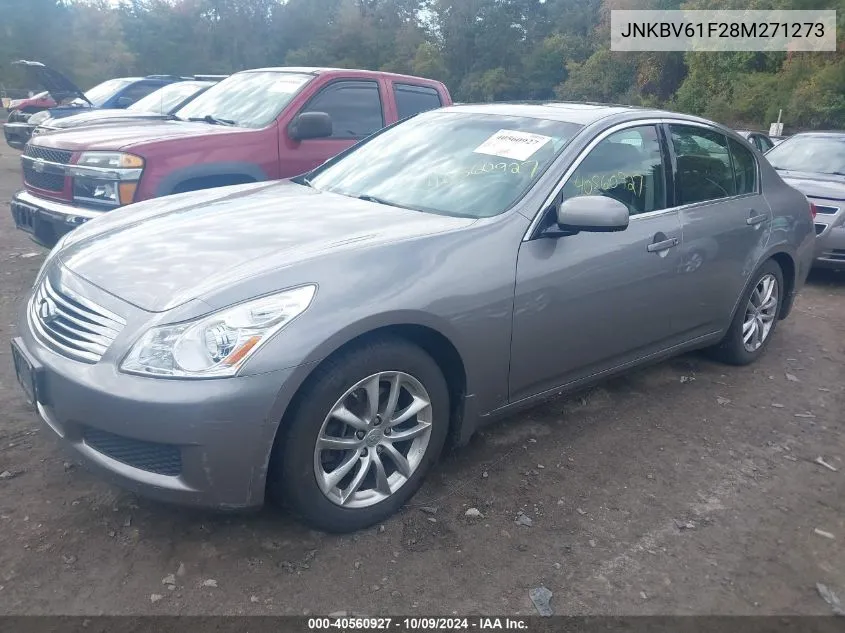 2008 Infiniti G35X VIN: JNKBV61F28M271273 Lot: 40560927