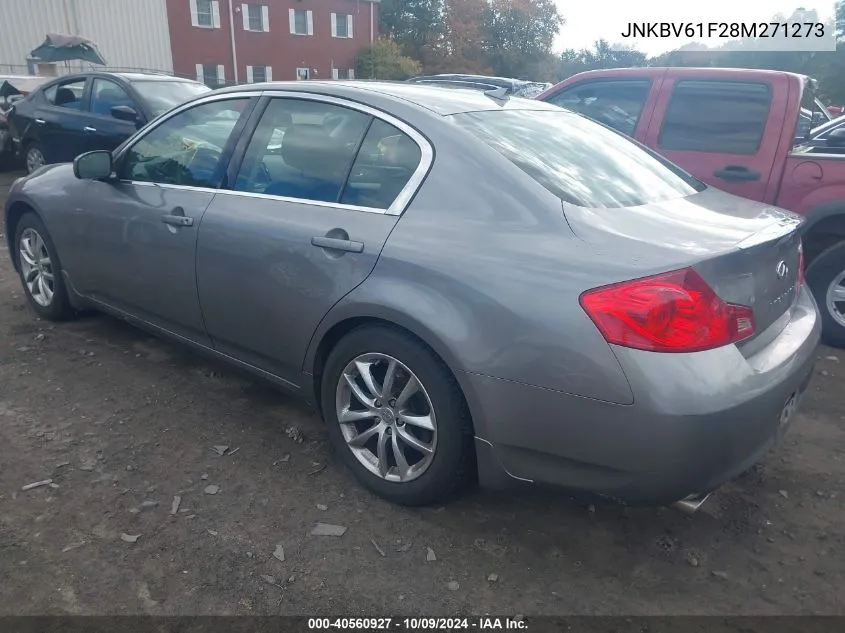 2008 Infiniti G35X VIN: JNKBV61F28M271273 Lot: 40560927