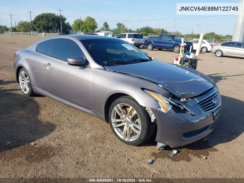 2008 Infiniti G37 Journey VIN: JNKCV64E88M122745 Lot: 40586581