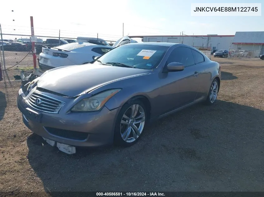 2008 Infiniti G37 Journey VIN: JNKCV64E88M122745 Lot: 40586581