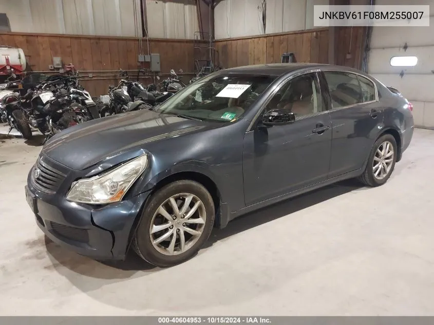 2008 Infiniti G35X VIN: JNKBV61F08M255007 Lot: 40604953