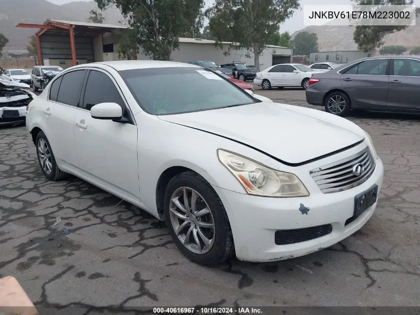 JNKBV61E78M223002 2008 Infiniti G35