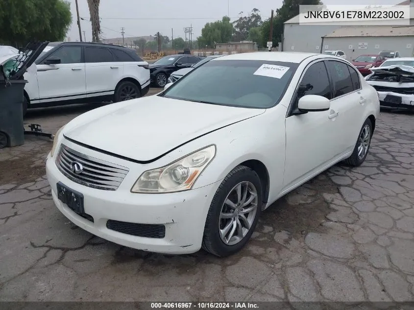 JNKBV61E78M223002 2008 Infiniti G35