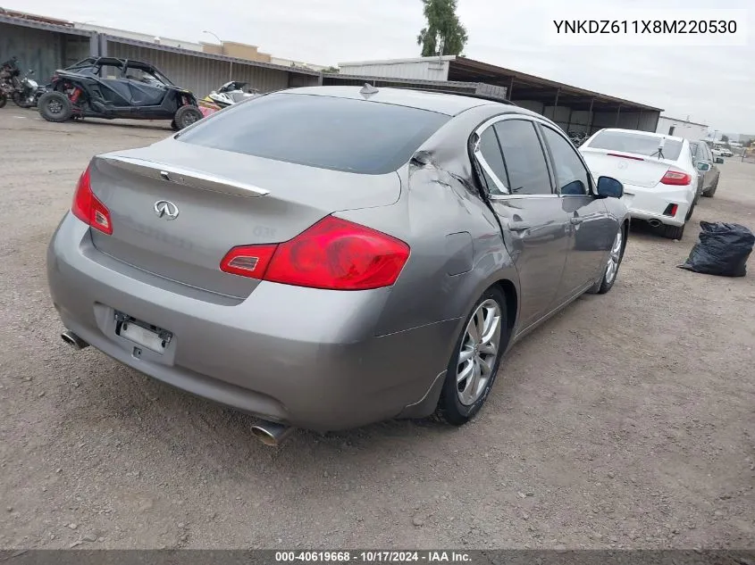 2008 Infiniti G35 Journey VIN: YNKDZ611X8M220530 Lot: 40619668