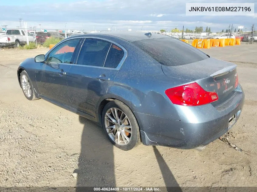 2008 Infiniti G35 Journey VIN: JNKBV61E08M227196 Lot: 40624409