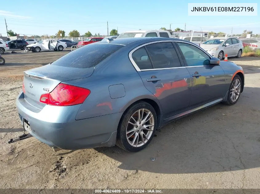 2008 Infiniti G35 Journey VIN: JNKBV61E08M227196 Lot: 40624409