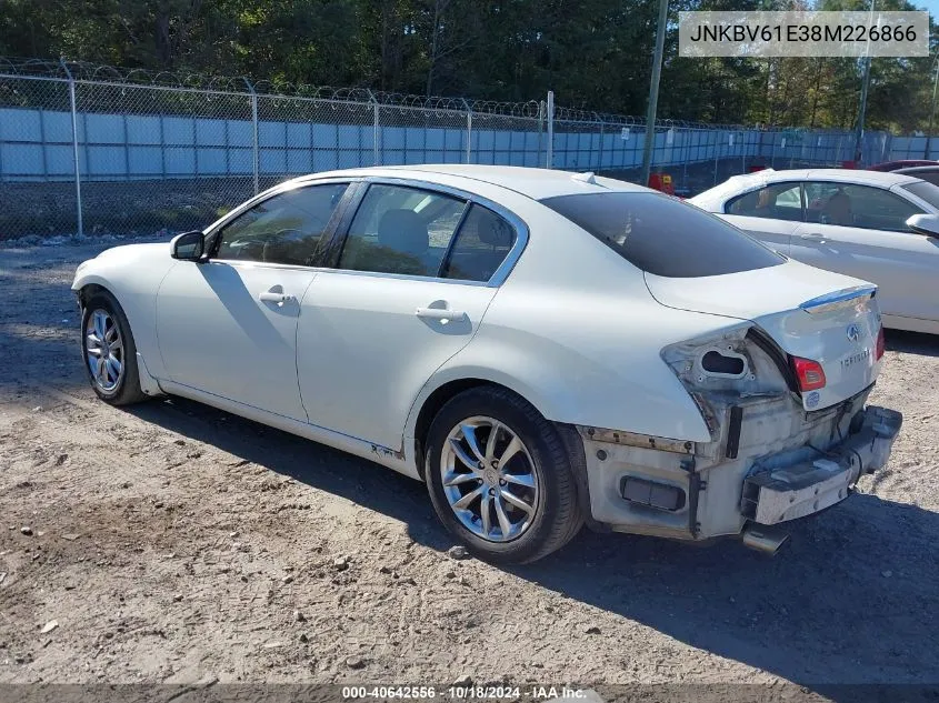 2008 Infiniti G35 Journey VIN: JNKBV61E38M226866 Lot: 40642556