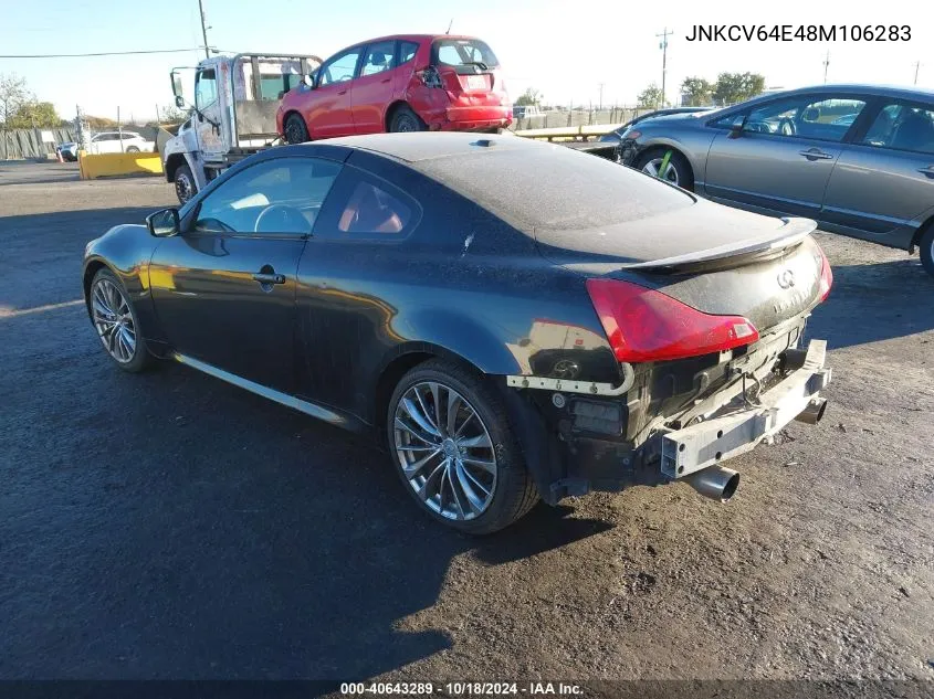 2008 Infiniti G37 Sport VIN: JNKCV64E48M106283 Lot: 40643289