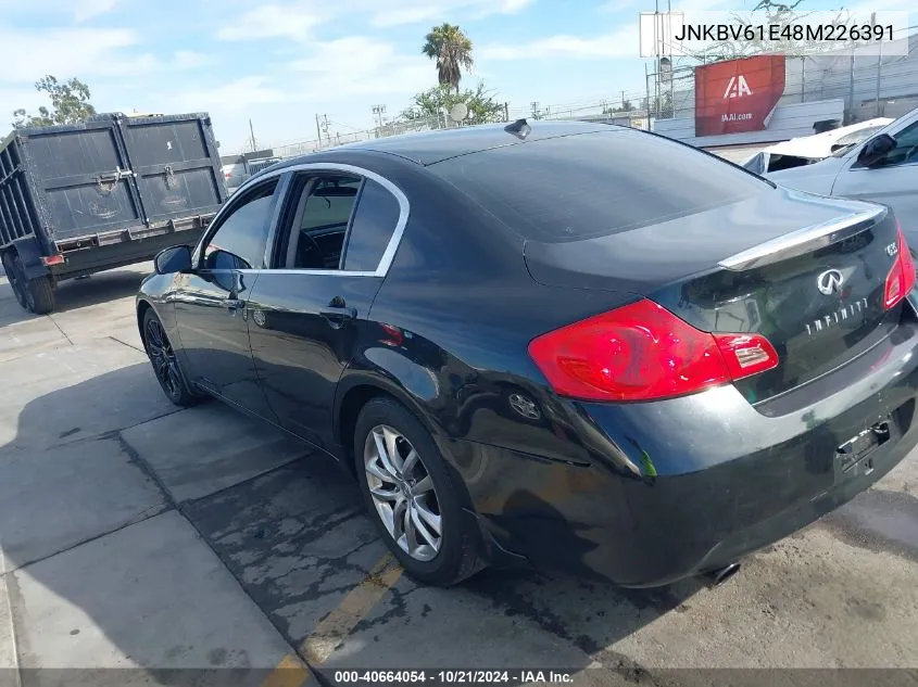 2008 Infiniti G35 Journey VIN: JNKBV61E48M226391 Lot: 40664054