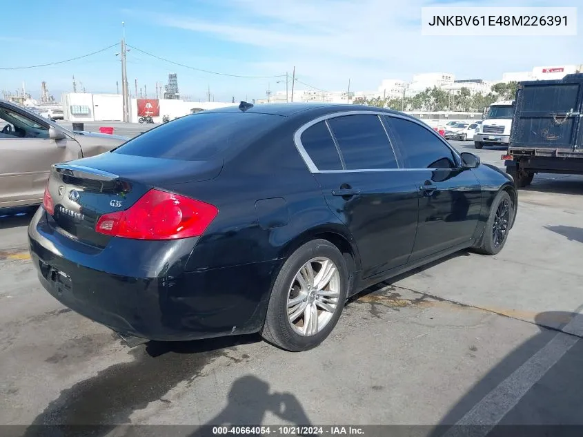 2008 Infiniti G35 Journey VIN: JNKBV61E48M226391 Lot: 40664054