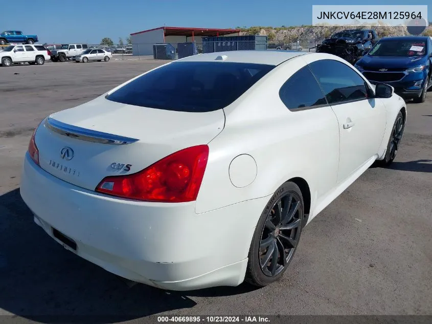 2008 Infiniti G37 Journey VIN: JNKCV64E28M125964 Lot: 40669895