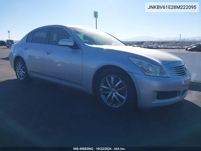 2008 Infiniti G35 Journey VIN: JNKBV61E28M222095 Lot: 40682942