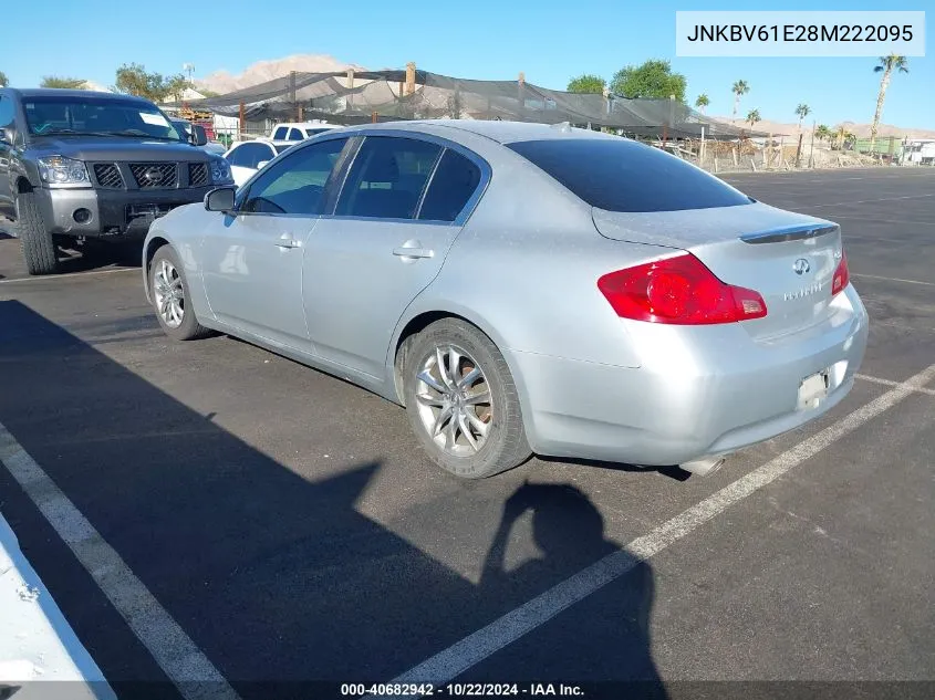 2008 Infiniti G35 Journey VIN: JNKBV61E28M222095 Lot: 40682942