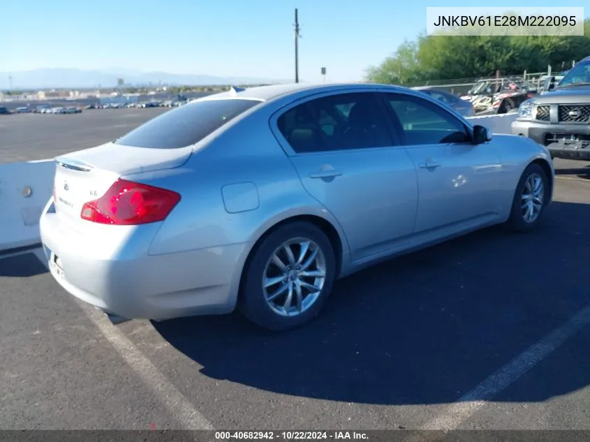 2008 Infiniti G35 Journey VIN: JNKBV61E28M222095 Lot: 40682942