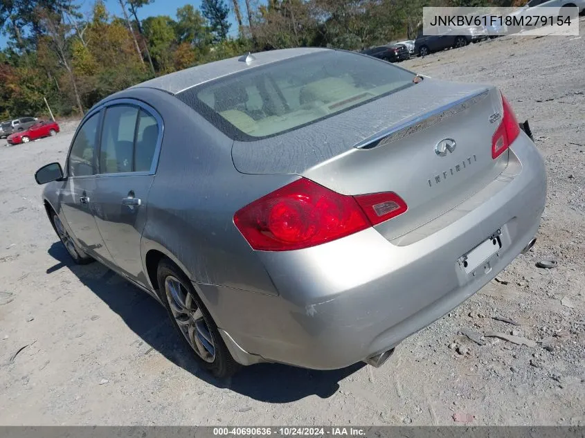 2008 Infiniti G35X VIN: JNKBV61F18M279154 Lot: 40690636