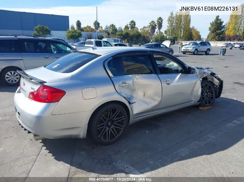 2008 Infiniti G35 Journey VIN: JNKBV61E08M226131 Lot: 40704977