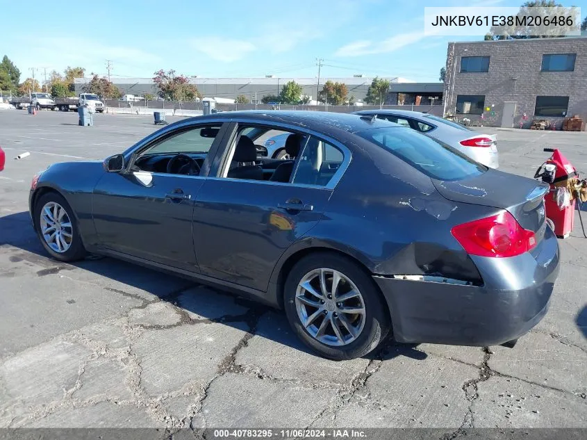 2008 Infiniti G35 Journey VIN: JNKBV61E38M206486 Lot: 40783295