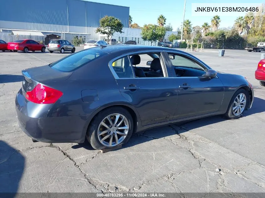 2008 Infiniti G35 Journey VIN: JNKBV61E38M206486 Lot: 40783295