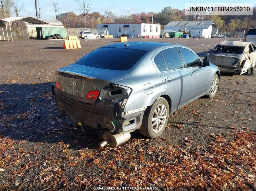 2008 Infiniti G35X VIN: JNKBV61F88M255210 Lot: 40804264