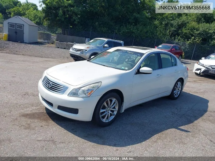 2009 Infiniti G37X VIN: JNKCV61FX9M355668 Lot: 39662084