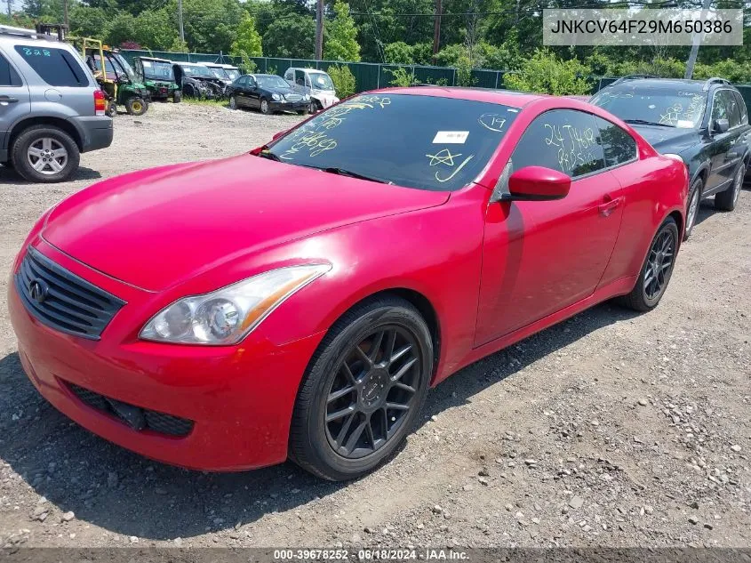 2009 Infiniti G37X VIN: JNKCV64F29M650386 Lot: 39678252