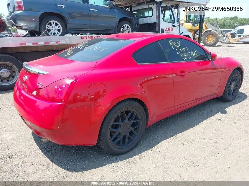 2009 Infiniti G37X VIN: JNKCV64F29M650386 Lot: 39678252