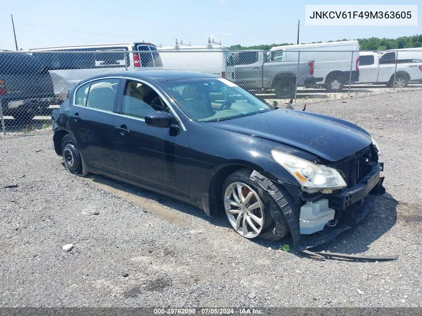 2009 Infiniti G37X VIN: JNKCV61F49M363605 Lot: 39762098