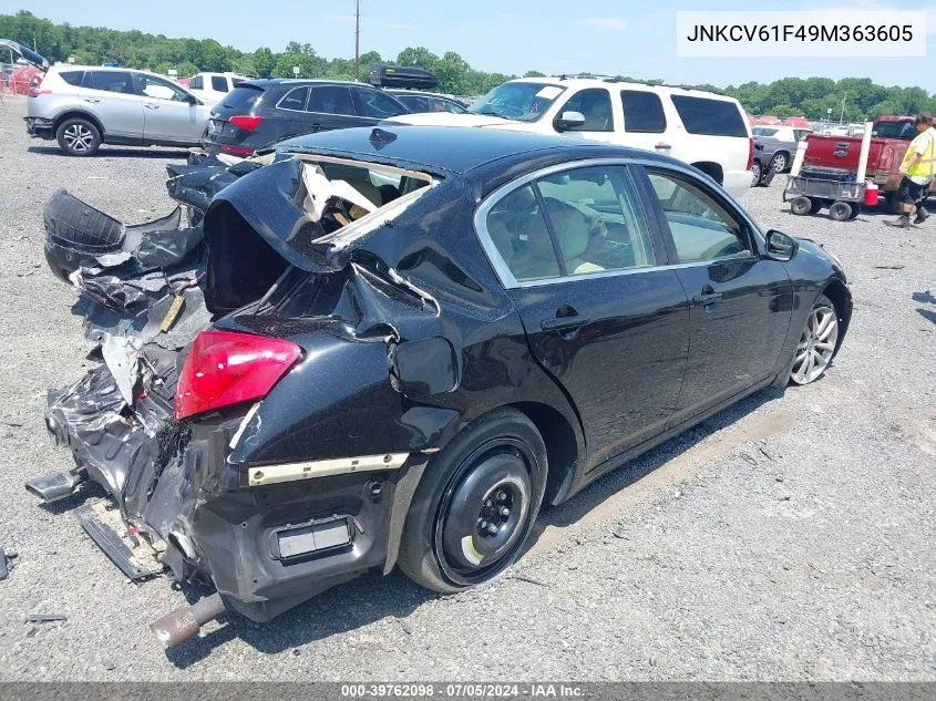 2009 Infiniti G37X VIN: JNKCV61F49M363605 Lot: 39762098