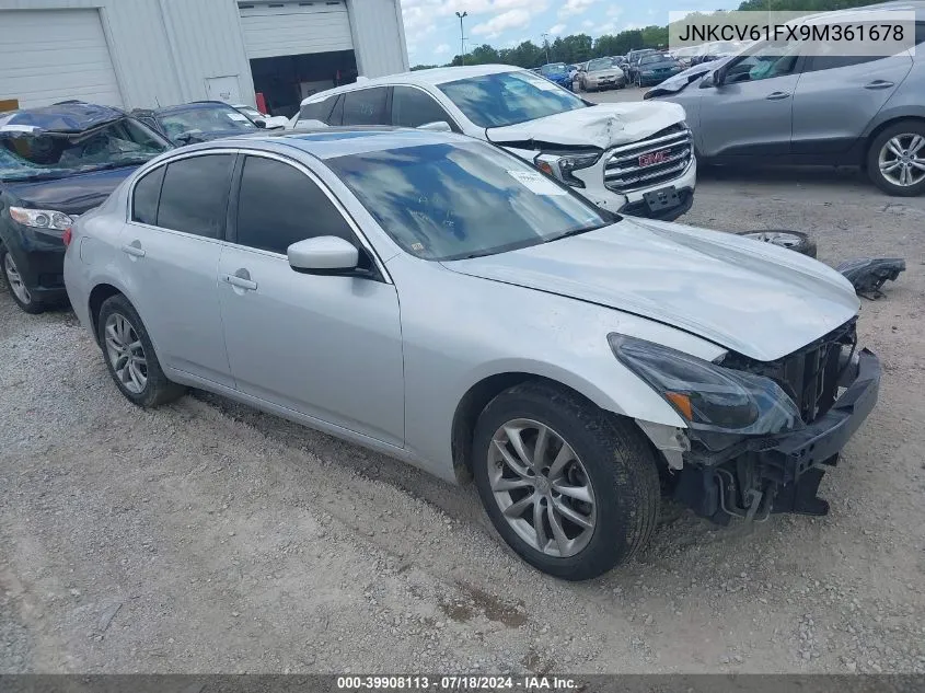 2009 Infiniti G37X VIN: JNKCV61FX9M361678 Lot: 39908113