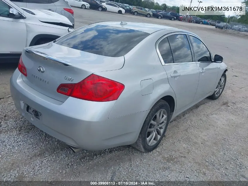 2009 Infiniti G37X VIN: JNKCV61FX9M361678 Lot: 39908113