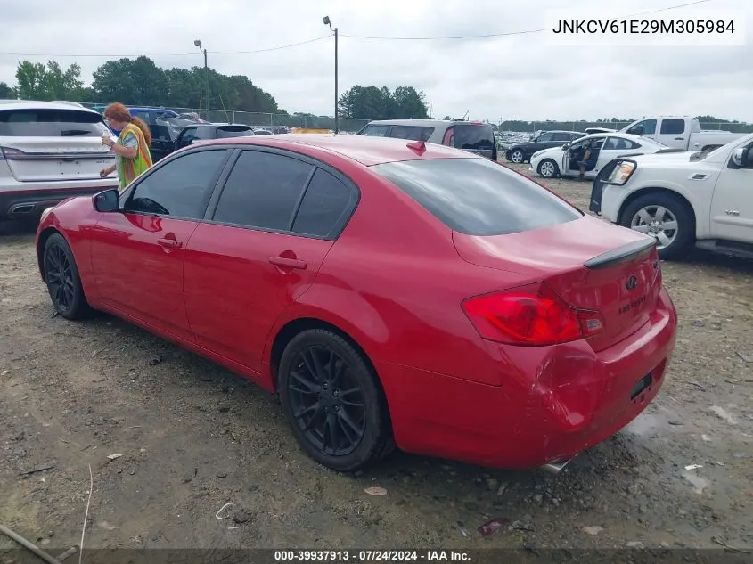 2009 Infiniti G37 Journey VIN: JNKCV61E29M305984 Lot: 39937913