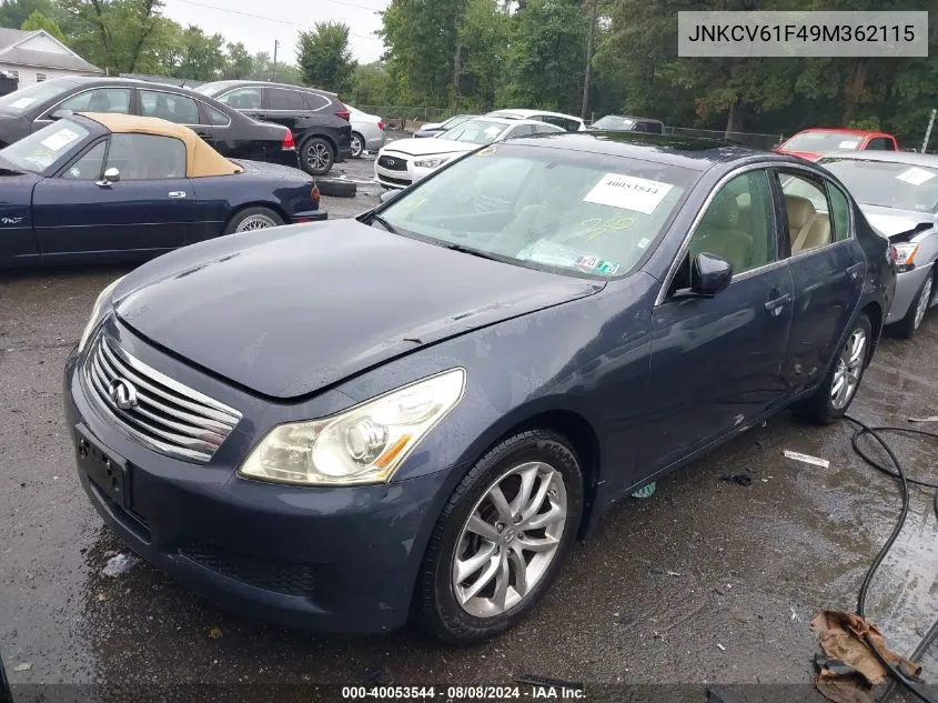 JNKCV61F49M362115 2009 Infiniti G37X