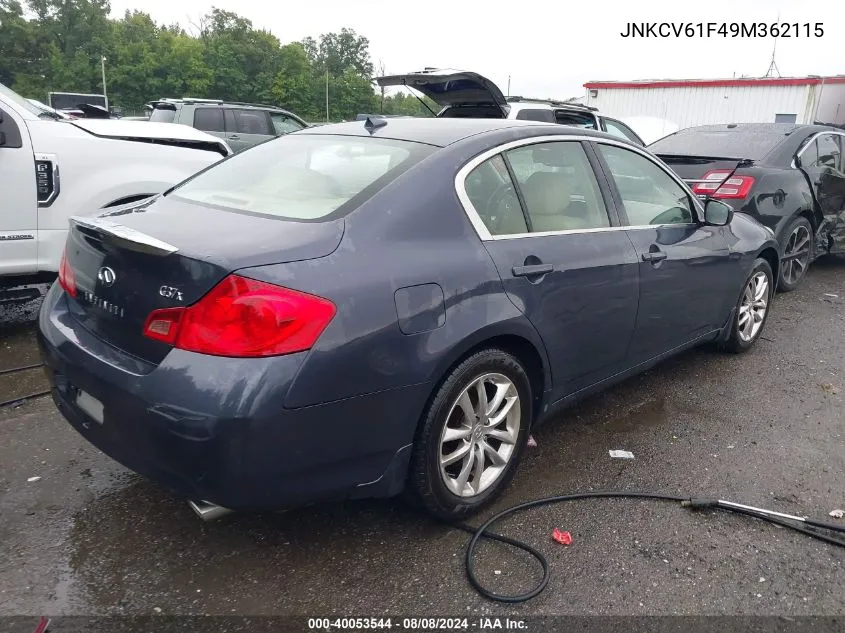 JNKCV61F49M362115 2009 Infiniti G37X