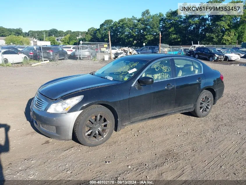 2009 Infiniti G37X VIN: JNKCV61F99M353457 Lot: 40102170