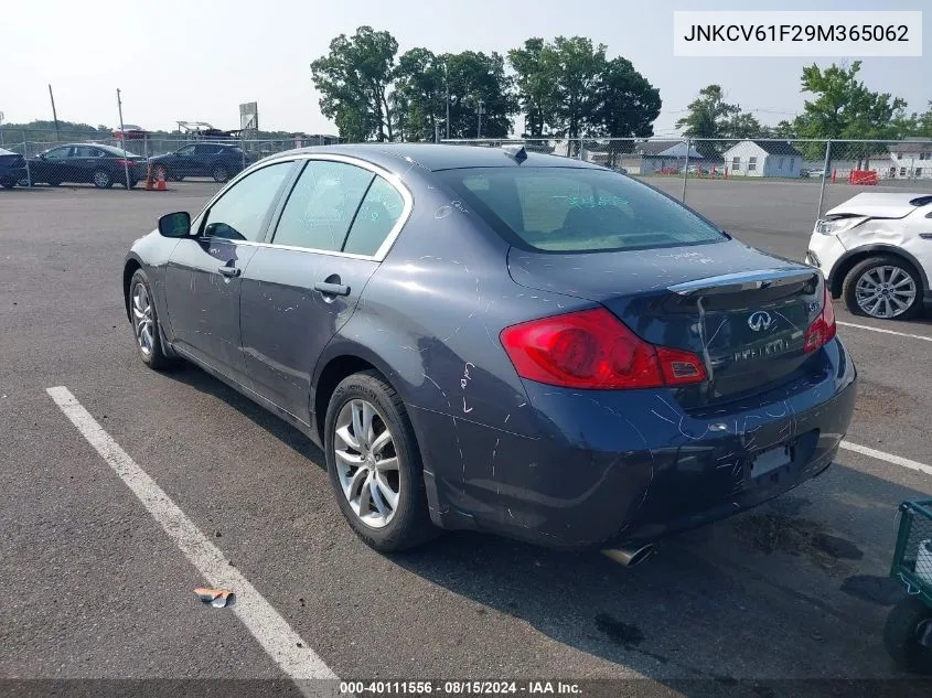 2009 Infiniti G37X VIN: JNKCV61F29M365062 Lot: 40111556