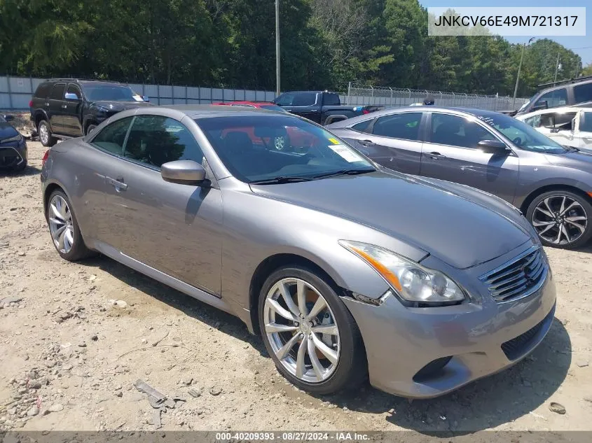 JNKCV66E49M721317 2009 Infiniti G37 Sport