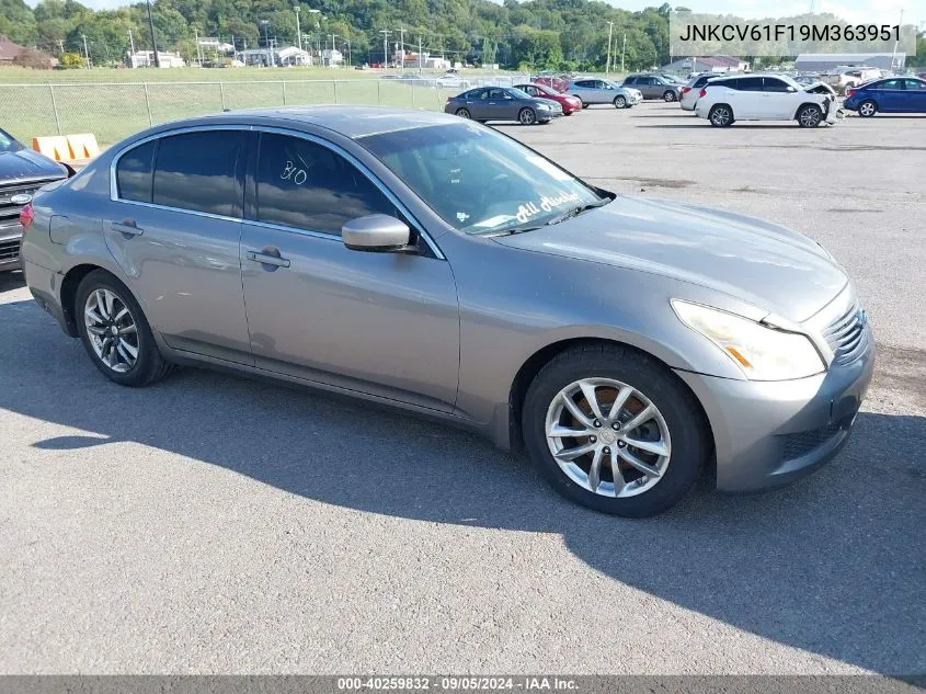 2009 Infiniti G37X VIN: JNKCV61F19M363951 Lot: 40259832