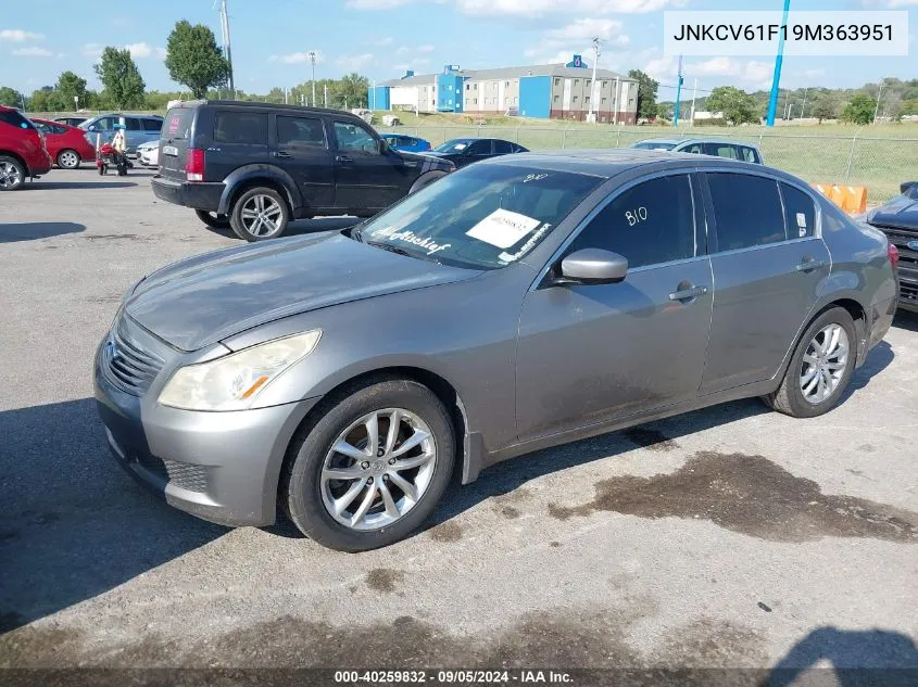 2009 Infiniti G37X VIN: JNKCV61F19M363951 Lot: 40259832