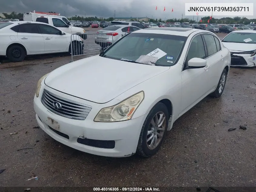 2009 Infiniti G37 VIN: JNKCV61F39M363711 Lot: 40316305