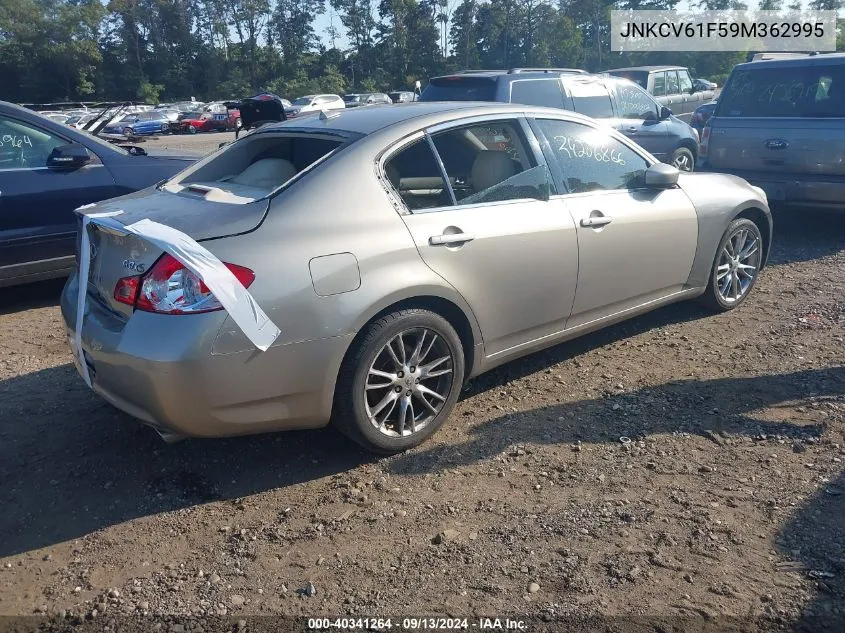 2009 Infiniti G37X VIN: JNKCV61F59M362995 Lot: 40341264