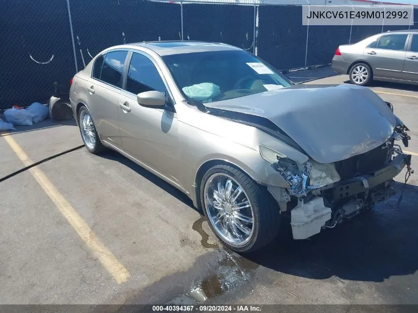 2009 Infiniti G37 Journey VIN: JNKCV61E49M012992 Lot: 40394367