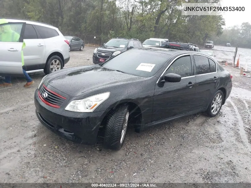 2009 Infiniti G37X VIN: JNKCV61F29M353400 Lot: 40432324