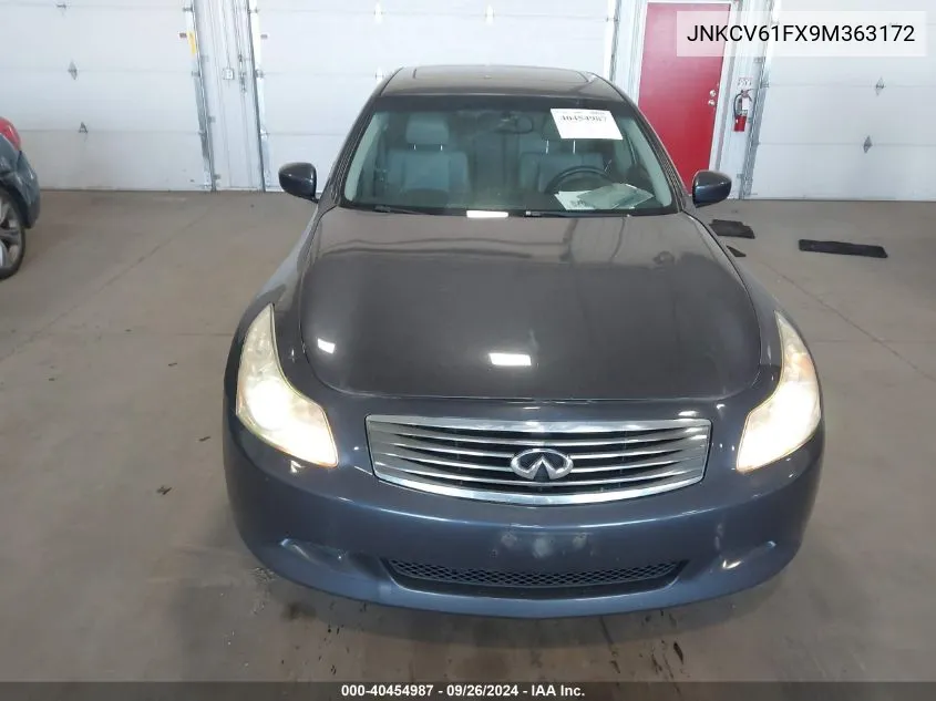 2009 Infiniti G37X VIN: JNKCV61FX9M363172 Lot: 40454987