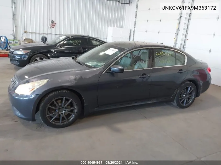 2009 Infiniti G37X VIN: JNKCV61FX9M363172 Lot: 40454987