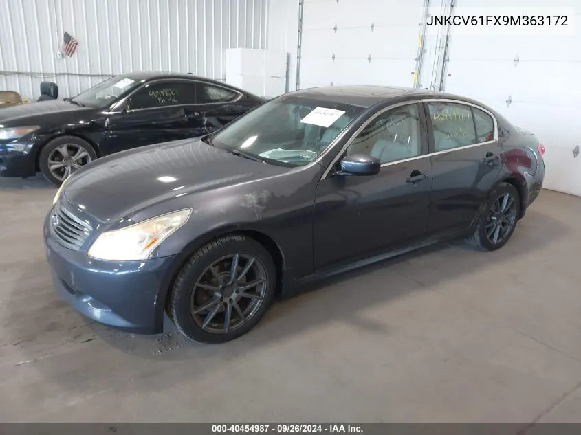 2009 Infiniti G37X VIN: JNKCV61FX9M363172 Lot: 40454987