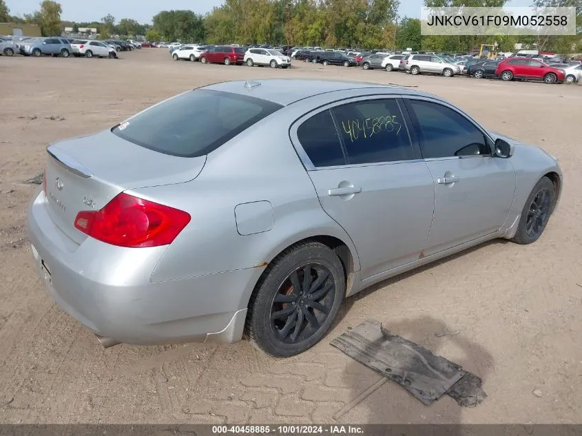 2009 Infiniti G37X VIN: JNKCV61F09M052558 Lot: 40458885