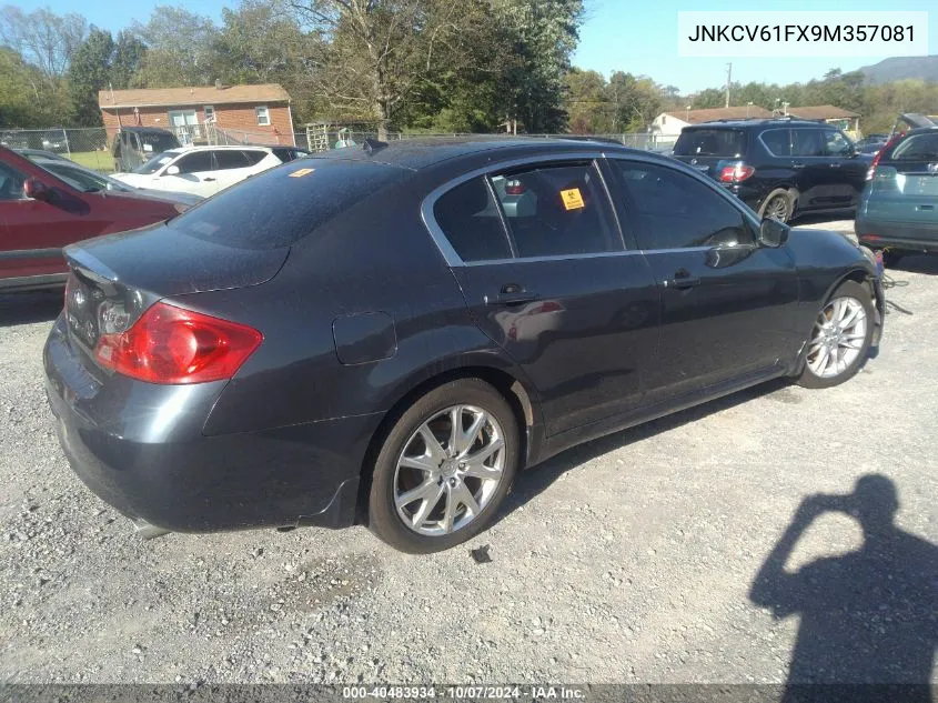 2009 Infiniti G37 Sedan VIN: JNKCV61FX9M357081 Lot: 40483934